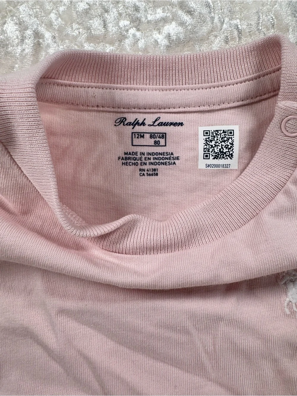 NWT Ralph Lauren Baby Pink Puff Sleeve One-Piece Bodysuit
